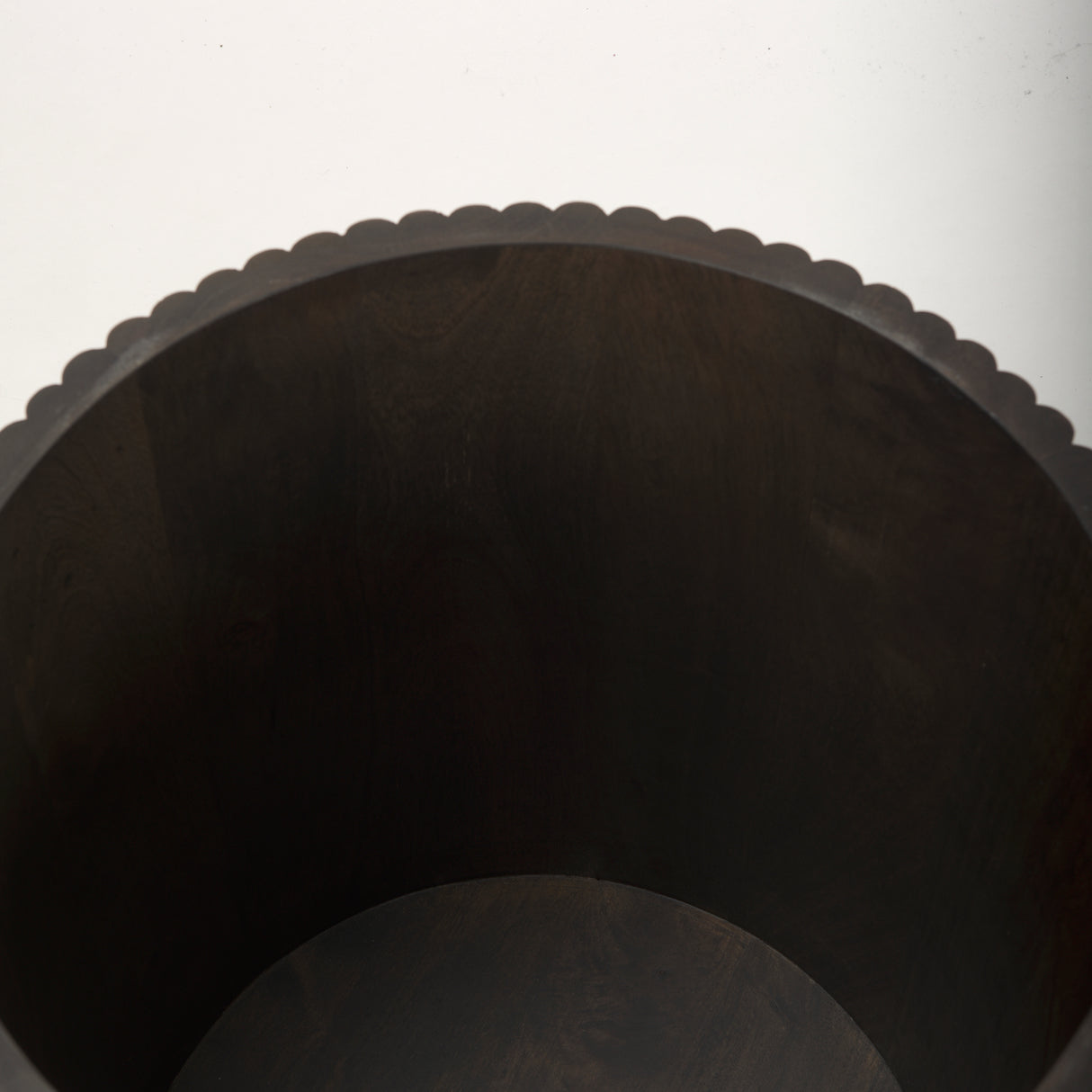 Terra 18L x 18W x 22H Dark Brown Wood Fluted Round Side Table from Mercana - Luna Furniture