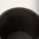 Terra 18L x 18W x 22H Dark Brown Wood Fluted Round Side Table from Mercana - Luna Furniture