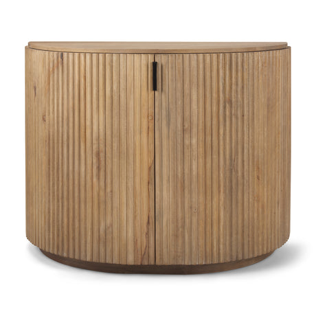 Terra Fluted Light Brown Wood 2-Door Accent Cabinet from Mercana - Luna Furniture