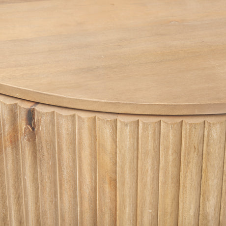 Terra Fluted Light Brown Wood 2-Door Accent Cabinet from Mercana - Luna Furniture