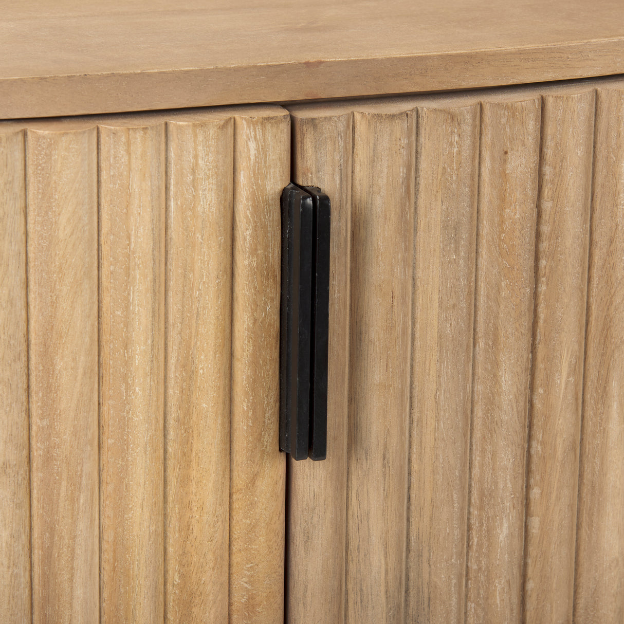 Terra Fluted Light Brown Wood 2-Door Accent Cabinet from Mercana - Luna Furniture