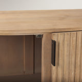 Terra Fluted Light Brown Wood 2-Door Accent Cabinet from Mercana - Luna Furniture