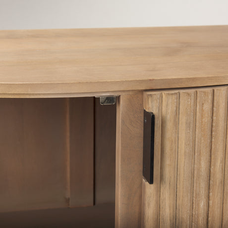 Terra Fluted Light Brown Wood 2-Door Accent Cabinet from Mercana - Luna Furniture