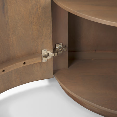 Terra Fluted Light Brown Wood 2-Door Accent Cabinet from Mercana - Luna Furniture