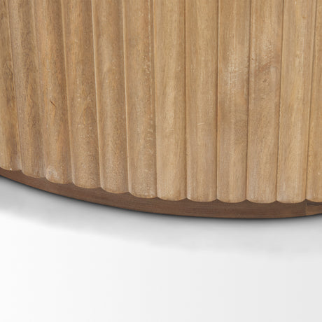 Terra Fluted Light Brown Wood 2-Door Accent Cabinet from Mercana - Luna Furniture