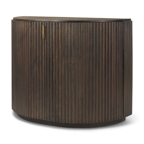Terra Fluted Dark Brown 2-Door Accent Cabinet from Mercana - Luna Furniture