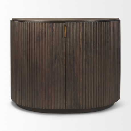 Terra Fluted Dark Brown 2-Door Accent Cabinet from Mercana - Luna Furniture