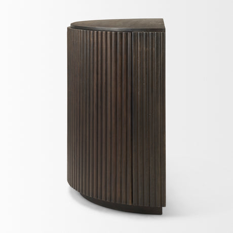 Terra Fluted Dark Brown 2-Door Accent Cabinet from Mercana - Luna Furniture