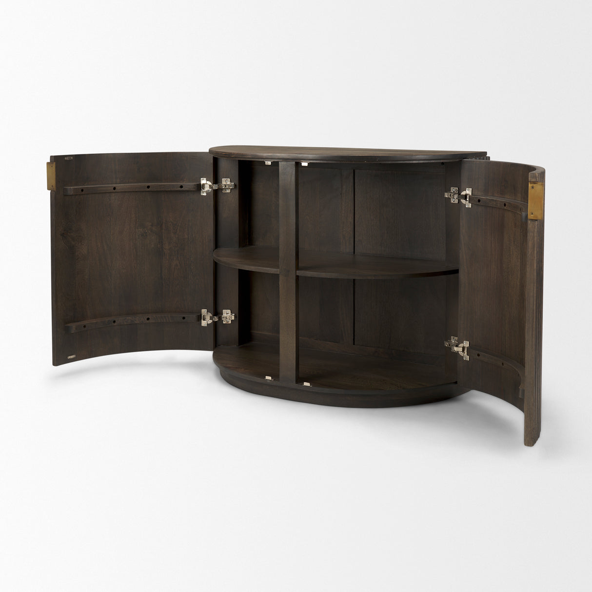 Terra Fluted Dark Brown 2-Door Accent Cabinet from Mercana - Luna Furniture