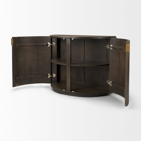 Terra Fluted Dark Brown 2-Door Accent Cabinet from Mercana - Luna Furniture