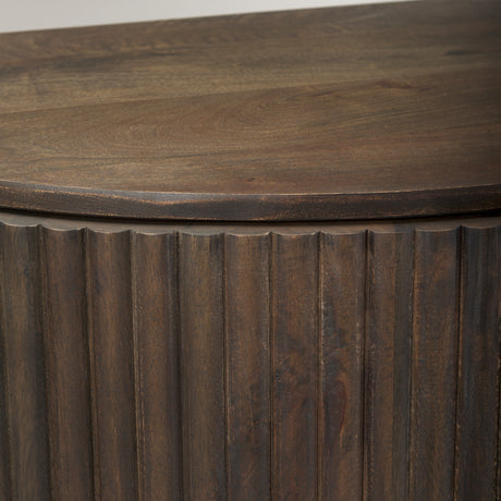 Terra Fluted Dark Brown 2-Door Accent Cabinet from Mercana - Luna Furniture