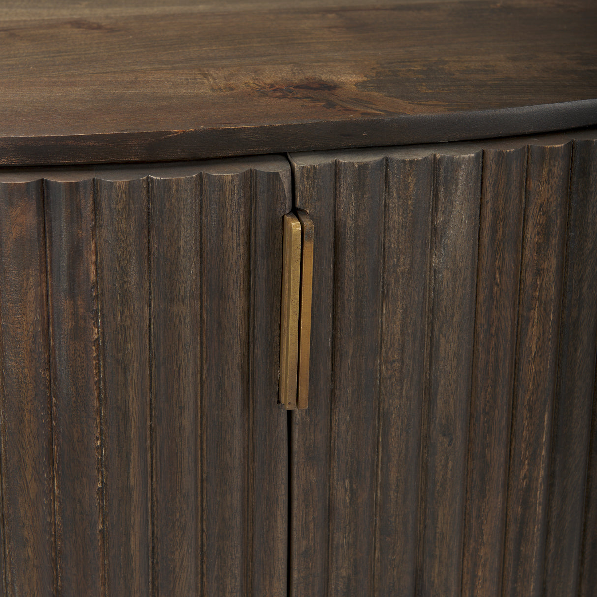 Terra Fluted Dark Brown 2-Door Accent Cabinet from Mercana - Luna Furniture