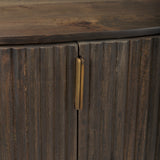 Terra Fluted Dark Brown 2-Door Accent Cabinet from Mercana - Luna Furniture