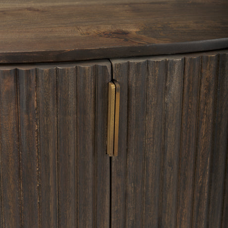 Terra Fluted Dark Brown 2-Door Accent Cabinet from Mercana - Luna Furniture
