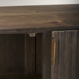 Terra Fluted Dark Brown 2-Door Accent Cabinet from Mercana - Luna Furniture