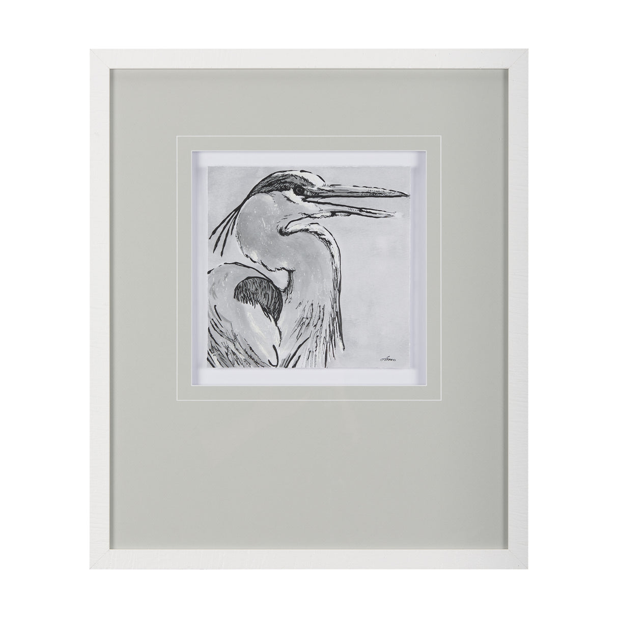 Bird Portrait Sketch I by Mercana Studio Hand Embellished Framed Art Print Matted under Glass from Mercana - Luna Furniture