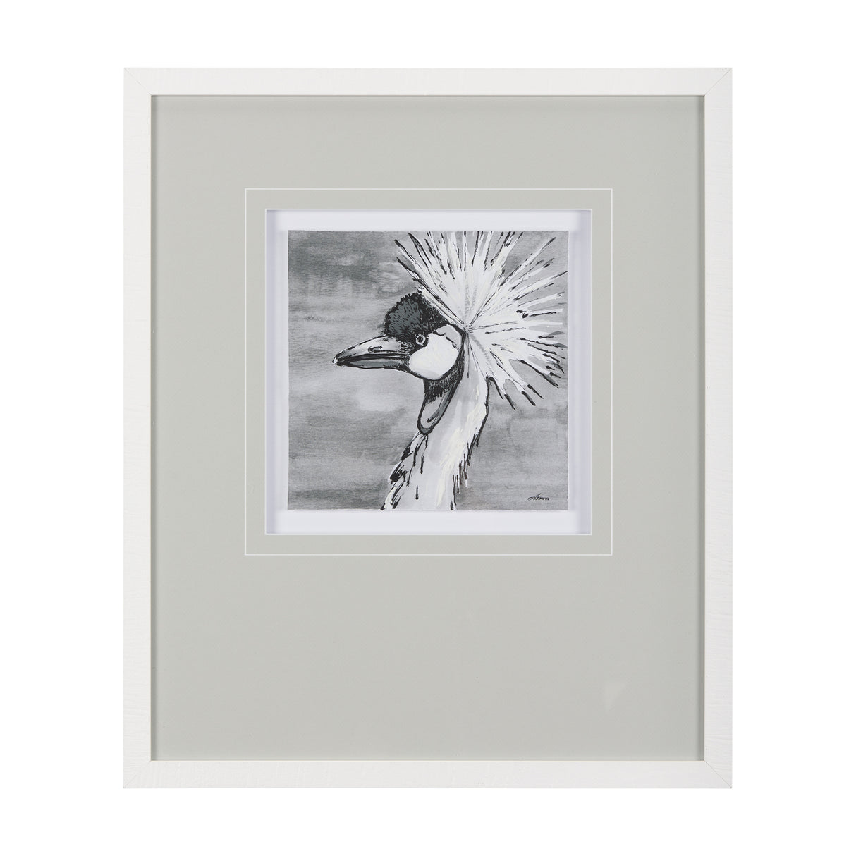 Bird Portrait Sketch II by Mercana Studio Hand Embellished Framed Art Print Matted under Glass from Mercana - Luna Furniture