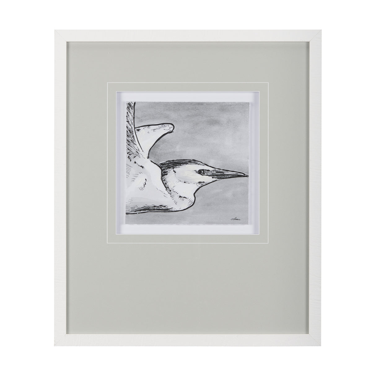 Bird Portrait Sketch III by Mercana Studio Hand Embellished Framed Art Print Matted under Glass from Mercana - Luna Furniture