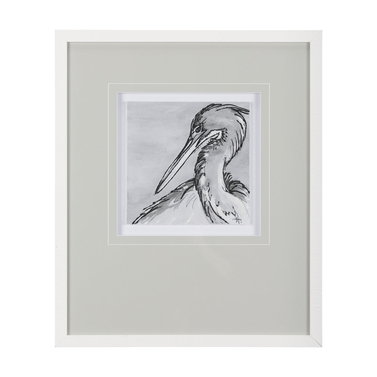 Bird Portrait Sketch IV by Mercana Studio Hand Embellished Framed Art Print Matted under Glass from Mercana - Luna Furniture
