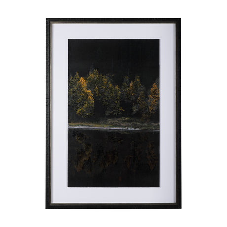 Water's Reflection-R by Chad Mackay a Hand Embellished Textured Framed Art Print Matted under Glass from Mercana - Luna Furniture