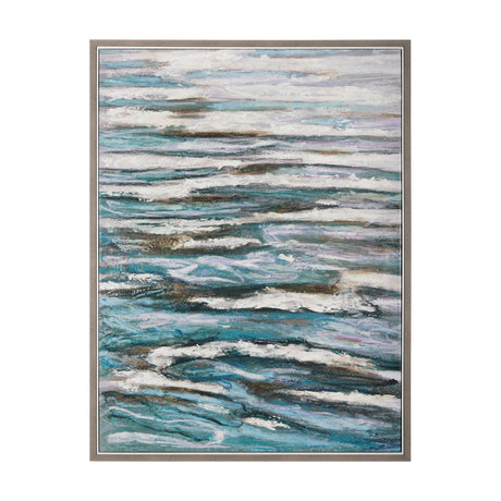 Sunshine Glare on The Waves I by Mercana Studio a Hand Embellished Textured Framed Canvas from Mercana - Luna Furniture