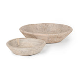 Nikita Set of 2 Large Light-Wash Reclaimed Wood Bowls from Mercana - Luna Furniture