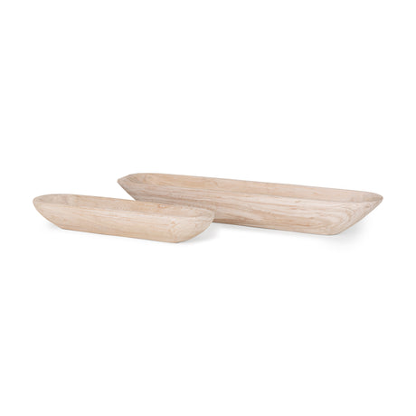 Athena Set of 2 Extra Large Light-Wash Reclaimed Wood Trays from Mercana - Luna Furniture