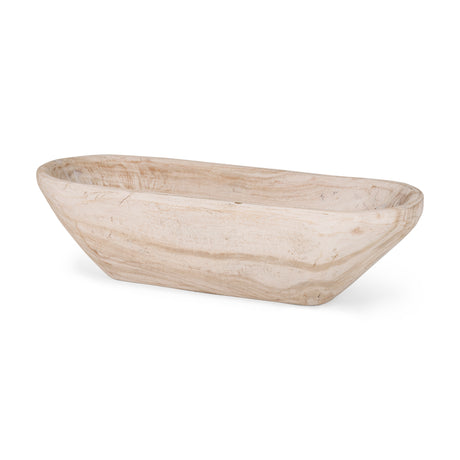 Athena Extra Large Oblong Light-Wash Reclaimed Wood Bowl from Mercana - Luna Furniture