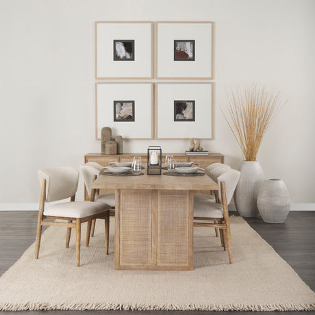 Grier 84" Light Brown Wood w/ Cane Dining Table from Mercana - Luna Furniture