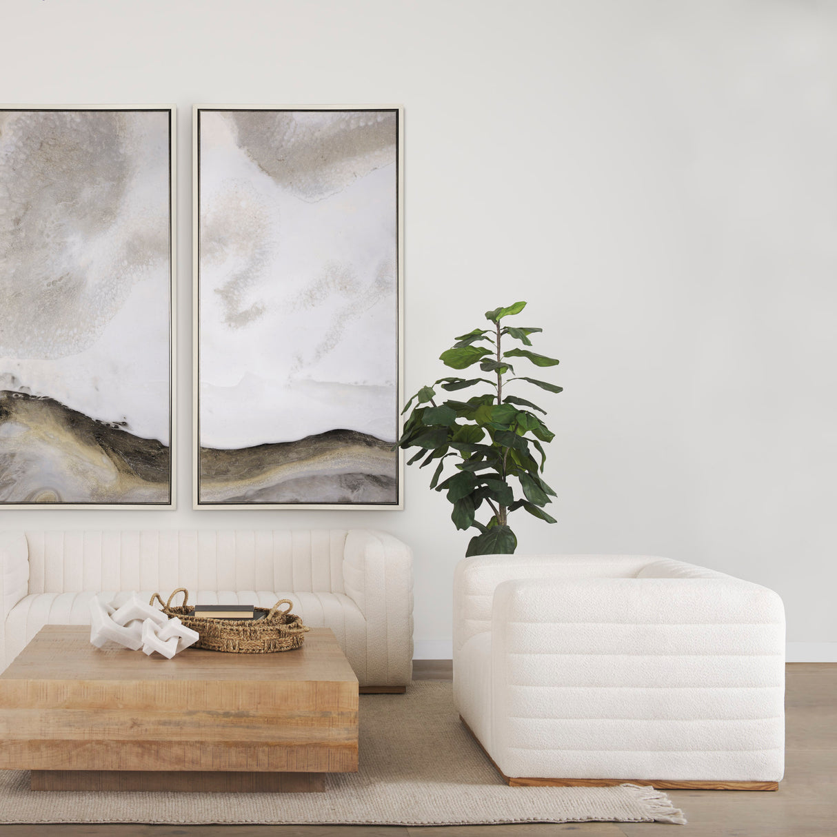 Ricciardo Cream Boucle Upholstered Arm Chair from Mercana - Luna Furniture