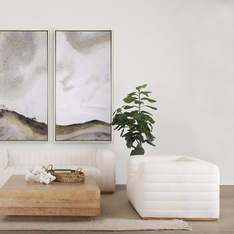 Ricciardo Cream Boucle Upholstered Arm Chair from Mercana - Luna Furniture