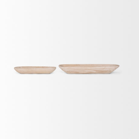 Athena Set of 2 Extra Large Light-Wash Reclaimed Wood Trays from Mercana - Luna Furniture