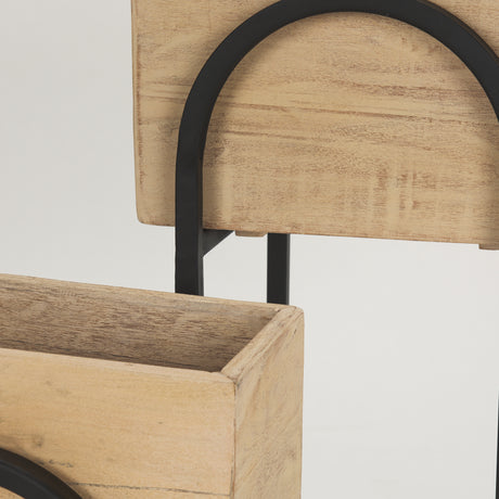 Jadine Set of 2 Beige Wood w/ Black Metal Arch Frames from Mercana - Luna Furniture