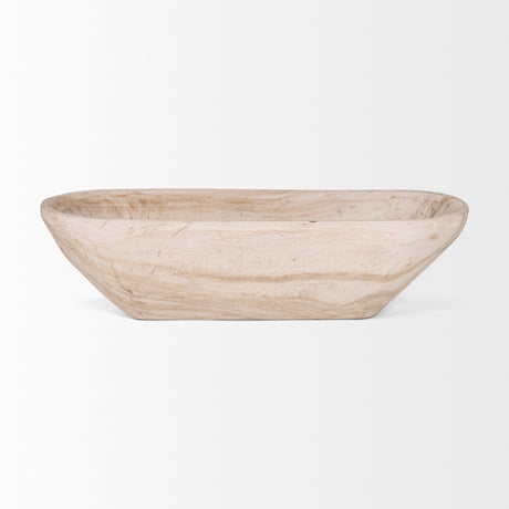 Athena Extra Large Oblong Light-Wash Reclaimed Wood Bowl from Mercana - Luna Furniture