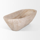 Athena Extra Large Oblong Light-Wash Reclaimed Wood Bowl from Mercana - Luna Furniture