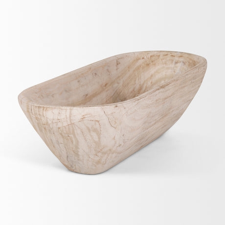 Athena Extra Large Oblong Light-Wash Reclaimed Wood Bowl from Mercana - Luna Furniture