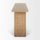 Grier 65" Light Brown Solid Wood w/ Cane Console Table from Mercana - Luna Furniture