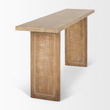 Grier 65" Light Brown Solid Wood w/ Cane Console Table from Mercana - Luna Furniture