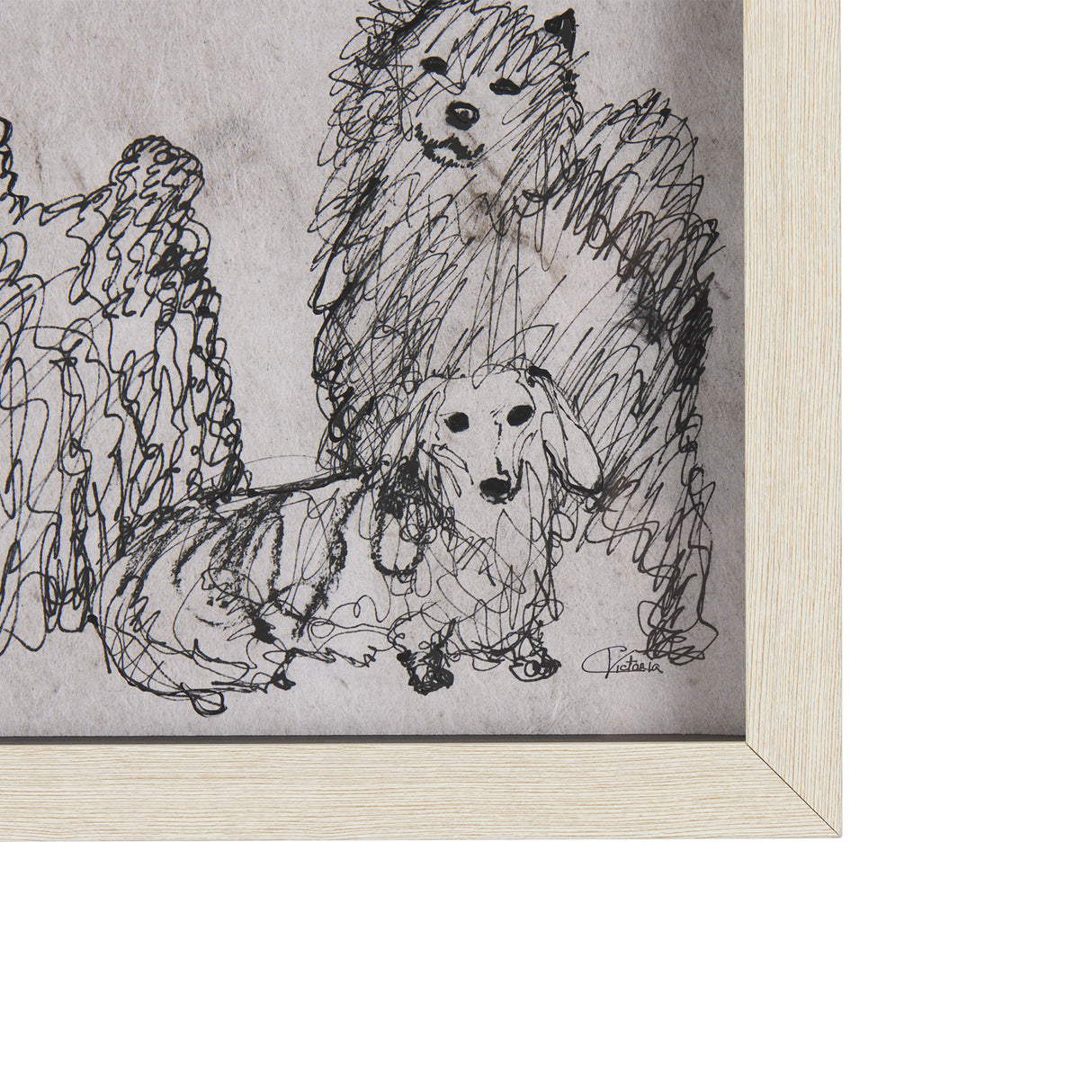 Three Buddies by Mercana Studio a Hand Embellished Textured Framed Art Print Matted under Glass from Mercana - Luna Furniture