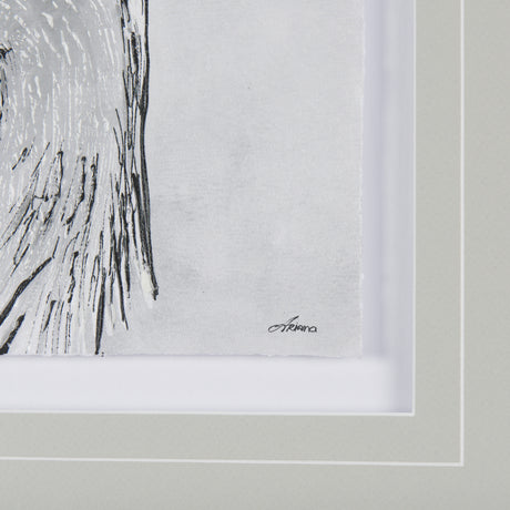 Bird Portrait Sketch I by Mercana Studio Hand Embellished Framed Art Print Matted under Glass from Mercana - Luna Furniture