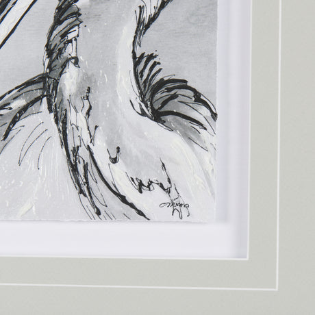Bird Portrait Sketch IV by Mercana Studio Hand Embellished Framed Art Print Matted under Glass from Mercana - Luna Furniture