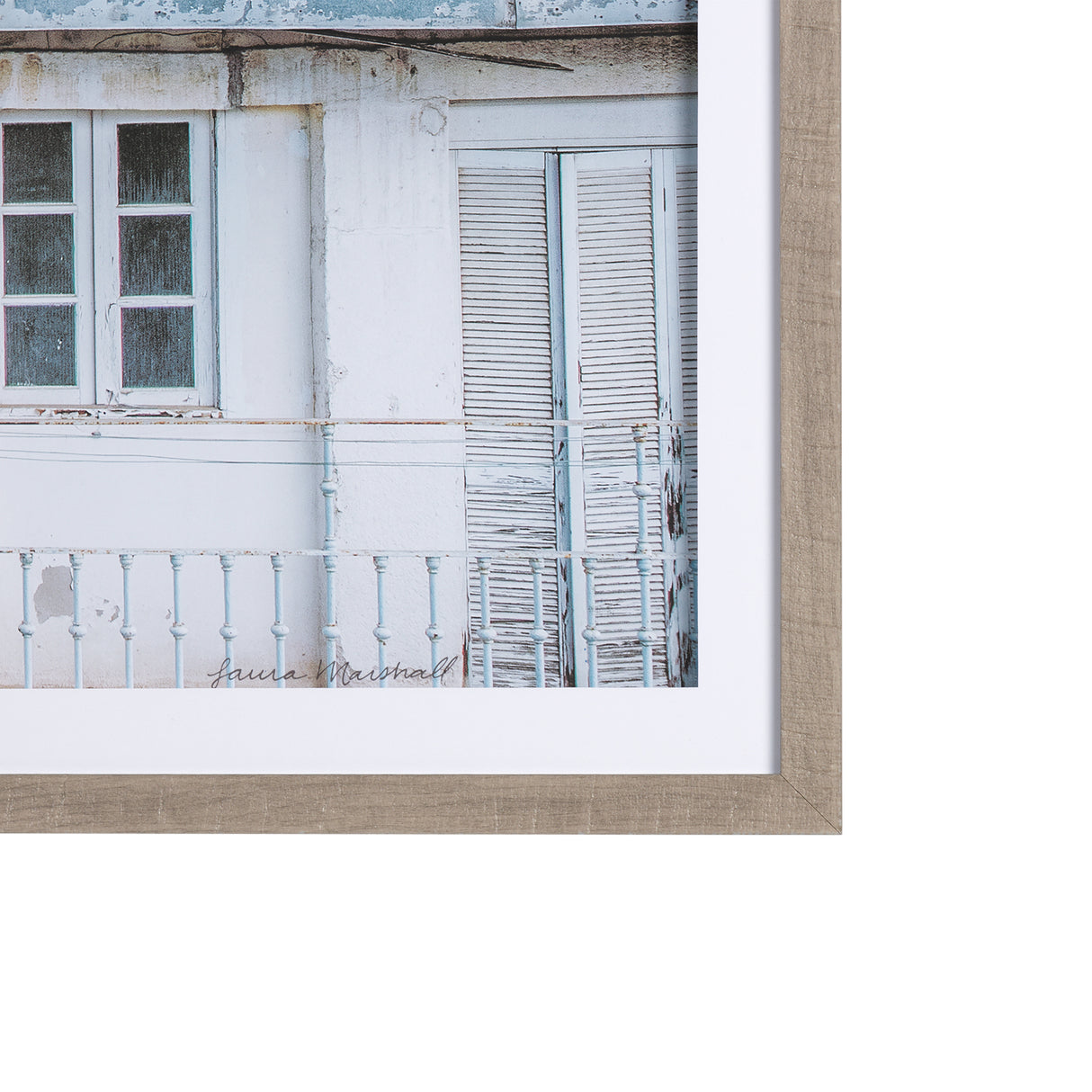 Porto Houses by Laura Marshall a Framed Photo Art Print Matted under Glass from Mercana - Luna Furniture