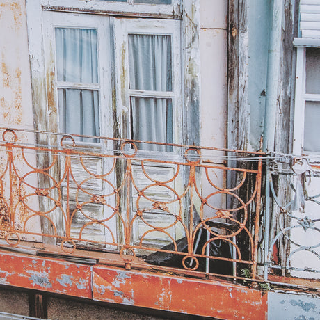Porto Houses by Laura Marshall a Framed Photo Art Print Matted under Glass from Mercana - Luna Furniture