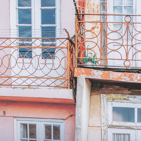 Porto Houses by Laura Marshall a Framed Photo Art Print Matted under Glass from Mercana - Luna Furniture