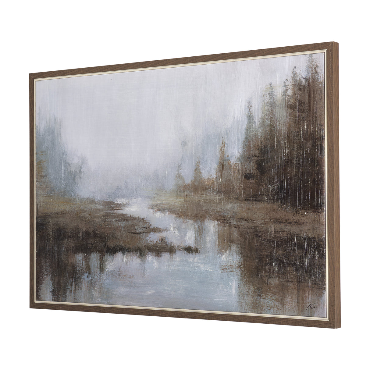 Morning Mist by Mercana Studio a Hand Embellished Textured Framed Canvas from Mercana - Luna Furniture