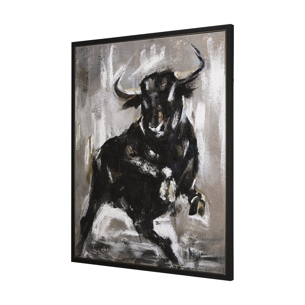 Bull by Mercana Studio a Hand Embellished Textured Framed Canvas from Mercana - Luna Furniture