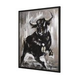 Bull by Mercana Studio a Hand Embellished Textured Framed Canvas from Mercana - Luna Furniture