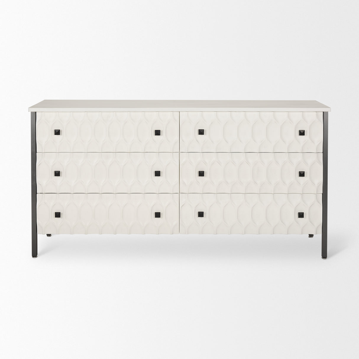 Savannah White Fir Veneer w/ Gray Metal 6-Drawer Sideboard from Mercana - Luna Furniture