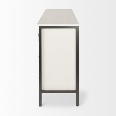 Savannah White Fir Veneer w/ Gray Metal 6-Drawer Sideboard from Mercana - Luna Furniture