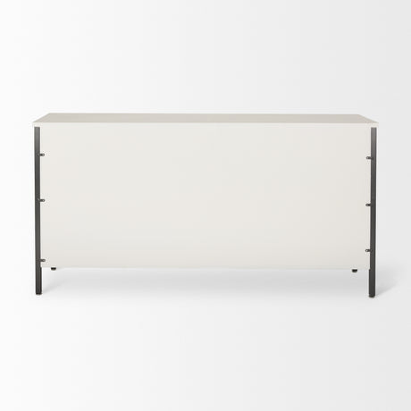 Savannah White Fir Veneer w/ Gray Metal 6-Drawer Sideboard from Mercana - Luna Furniture